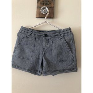 Prana Womens Size 2 Blue White Stripe Shorts 4.5" Inseam